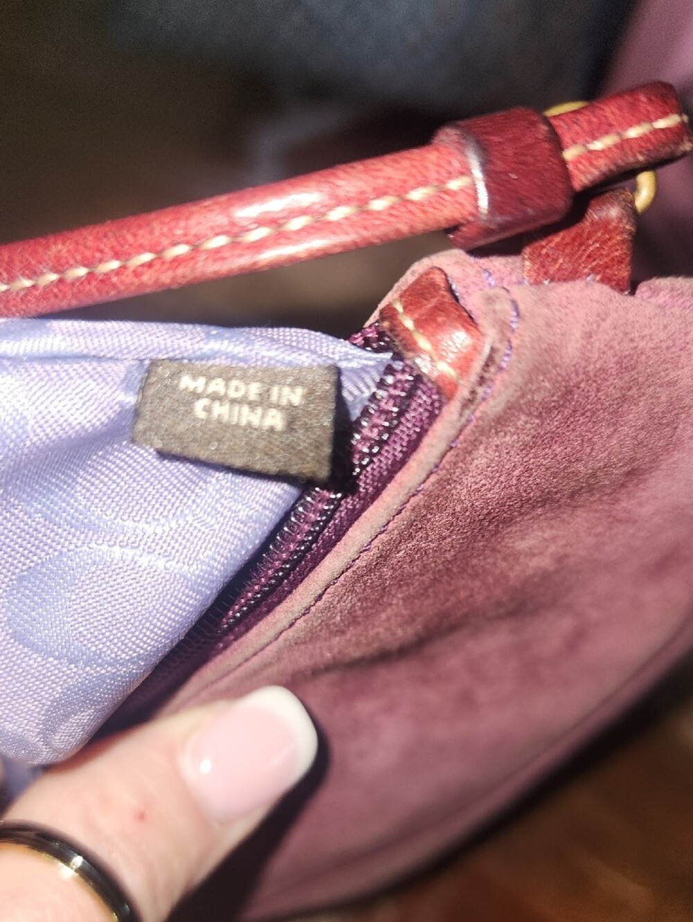Coach Suede Wristlet Clutch Dusty Rose Vintage Pouch - Picture 12 of 13